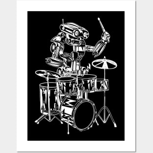 SEEMBO Robot Playing Drums Drummer Drumming Musician Band Posters and Art